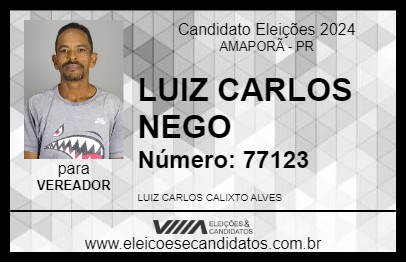 Candidato LUIZ CARLOS NEGO 2024 - AMAPORÃ - Eleições