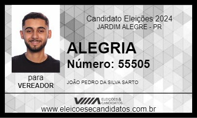 Candidato ALEGRIA 2024 - JARDIM ALEGRE - Eleições