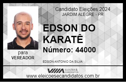 Candidato EDSON DO KARATÊ 2024 - JARDIM ALEGRE - Eleições