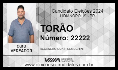 Candidato TORÃO 2024 - LIDIANÓPOLIS - Eleições