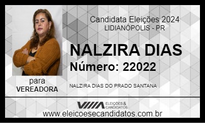 Candidato NALZIRA DIAS 2024 - LIDIANÓPOLIS - Eleições