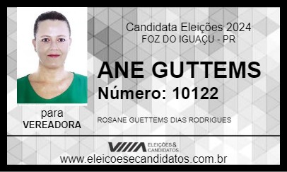 Candidato ANE GUETTEMS 2024 - FOZ DO IGUAÇU - Eleições