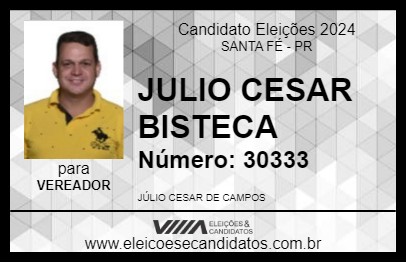 Candidato JULIO CESAR BISTECA 2024 - SANTA FÉ - Eleições