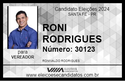 Candidato RONI RODRIGUES 2024 - SANTA FÉ - Eleições