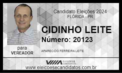 Candidato CIDINHO LEITE 2024 - FLÓRIDA - Eleições