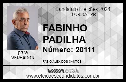 Candidato FABINHO PADILHA 2024 - FLÓRIDA - Eleições