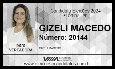 Candidato GIZELI MACEDO 2024 - FLÓRIDA - Eleições