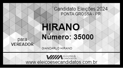 Candidato HIRANO 2024 - PONTA GROSSA - Eleições