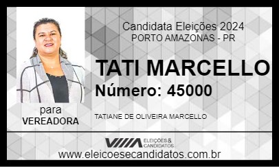 Candidato TATI MARCELLO 2024 - PORTO AMAZONAS - Eleições