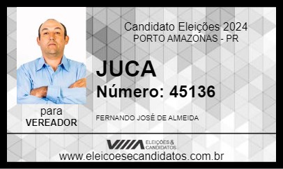 Candidato JUCA 2024 - PORTO AMAZONAS - Eleições