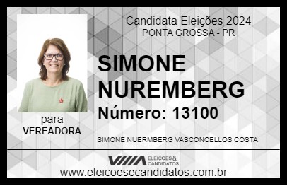 Candidato SIMONE NUREMBERG 2024 - PONTA GROSSA - Eleições