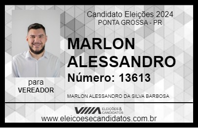 Candidato MARLON ALESSANDRO 2024 - PONTA GROSSA - Eleições