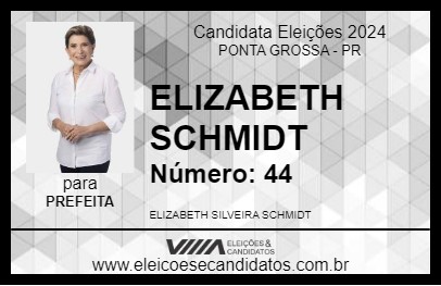 Candidato ELIZABETH SCHMIDT 2024 - PONTA GROSSA - Eleições