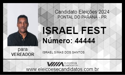 Candidato ISRAEL FEST 2024 - PONTAL DO PARANÁ - Eleições