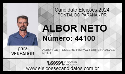 Candidato ALBOR NETO 2024 - PONTAL DO PARANÁ - Eleições