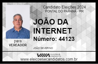 Candidato JOÃO DA INTERNET 2024 - PONTAL DO PARANÁ - Eleições