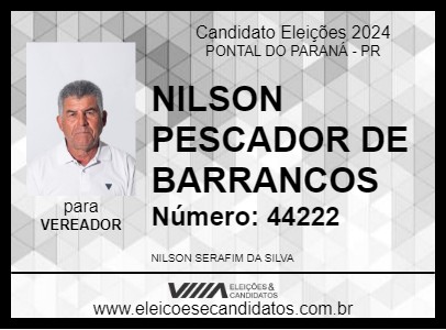 Candidato NILSON PESCADOR DE BARRANCOS 2024 - PONTAL DO PARANÁ - Eleições