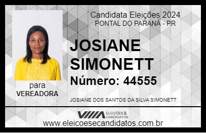 Candidato JOSIANE SIMONETT 2024 - PONTAL DO PARANÁ - Eleições