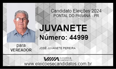 Candidato JUVANETE 2024 - PONTAL DO PARANÁ - Eleições