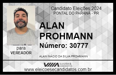 Candidato ALAN PROHMANN 2024 - PONTAL DO PARANÁ - Eleições