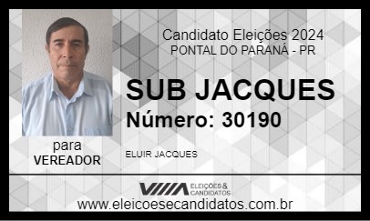 Candidato SUB JACQUES 2024 - PONTAL DO PARANÁ - Eleições