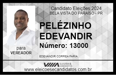 Candidato PELÉZINHO EDEVANDIR 2024 - BELA VISTA DO PARAÍSO - Eleições