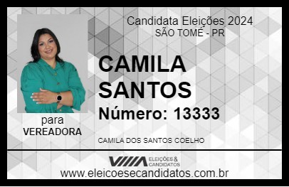 Candidato CAMILA SANTOS 2024 - SÃO TOMÉ - Eleições