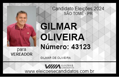 Candidato GILMAR OLIVEIRA 2024 - SÃO TOMÉ - Eleições