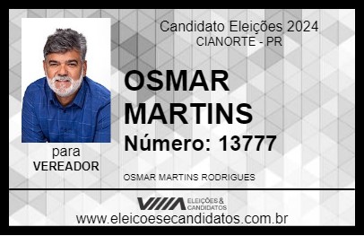 Candidato OSMAR MARTINS 2024 - CIANORTE - Eleições