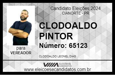 Candidato CLODOALDO PINTOR 2024 - CIANORTE - Eleições