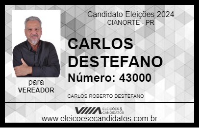 Candidato CARLOS DESTEFANO 2024 - CIANORTE - Eleições