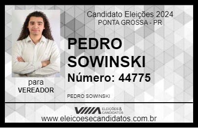 Candidato PEDRO SOWINSKI 2024 - PONTA GROSSA - Eleições