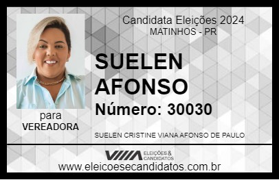 Candidato SUELEN AFONSO 2024 - MATINHOS - Eleições