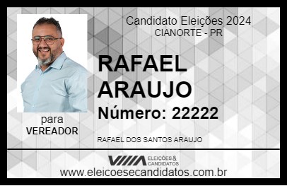 Candidato RAFAEL ARAUJO 2024 - CIANORTE - Eleições