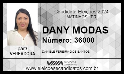 Candidato DANY MODAS 2024 - MATINHOS - Eleições