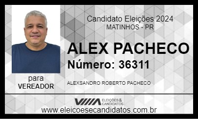 Candidato ALEX PACHECO 2024 - MATINHOS - Eleições