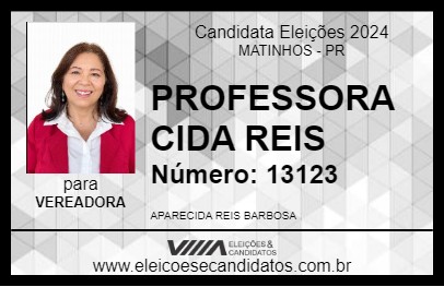 Candidato PROFESSORA CIDA REIS 2024 - MATINHOS - Eleições