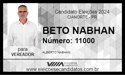 Candidato BETO NABHAN 2024 - CIANORTE - Eleições