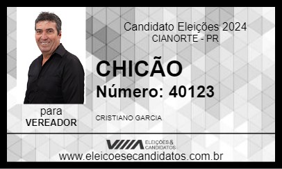 Candidato CHICÃO 2024 - CIANORTE - Eleições