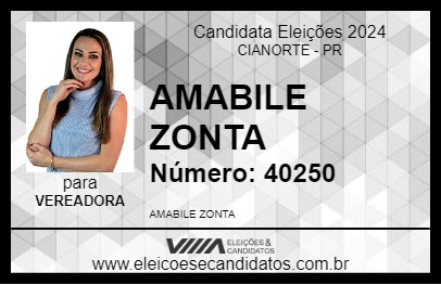 Candidato AMABILE ENFERMEIRA 2024 - CIANORTE - Eleições