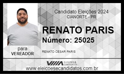 Candidato RENATO PARIS 2024 - CIANORTE - Eleições