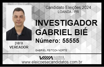 Candidato INVESTIGADOR GABRIEL BIÉ 2024 - LOANDA - Eleições