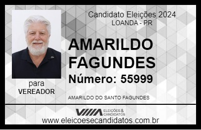 Candidato AMARILDO FAGUNDES 2024 - LOANDA - Eleições