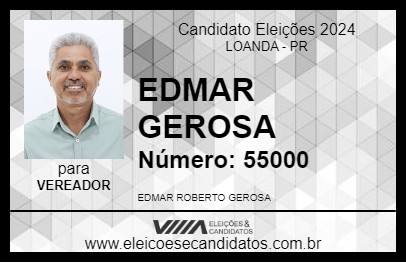 Candidato EDMAR GEROSA 2024 - LOANDA - Eleições