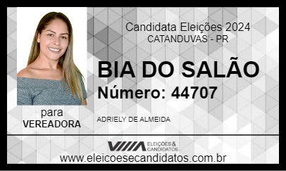 Candidato BIA DO SALÃO 2024 - CATANDUVAS - Eleições