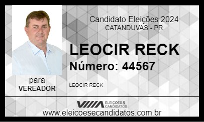 Candidato LEOCIR RECK 2024 - CATANDUVAS - Eleições