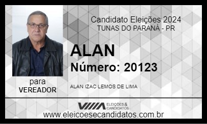 Candidato ALAN 2024 - TUNAS DO PARANÁ - Eleições