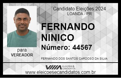 Candidato FERNANDO NINICO 2024 - LOANDA - Eleições