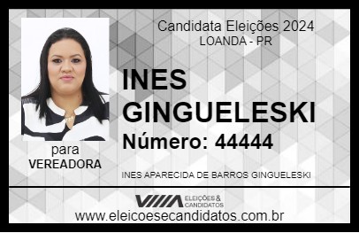 Candidato INES GINGUELESKI 2024 - LOANDA - Eleições