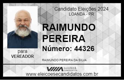 Candidato RAIMUNDO PEREIRA 2024 - LOANDA - Eleições